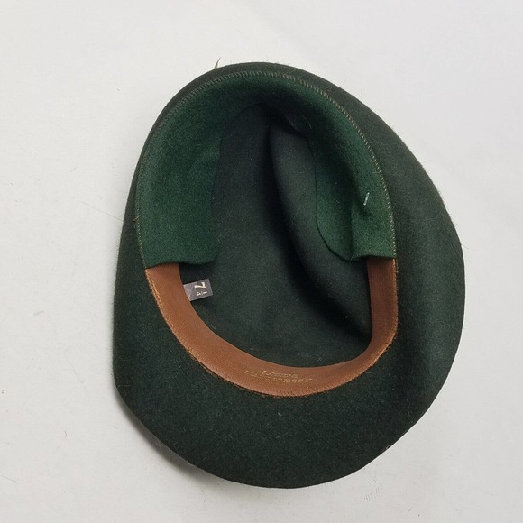 Vintage Lee's Matterhorn Green Wool Hat Mens Size 7 1/4 Peter Pan Cap - Picture 5 of 6